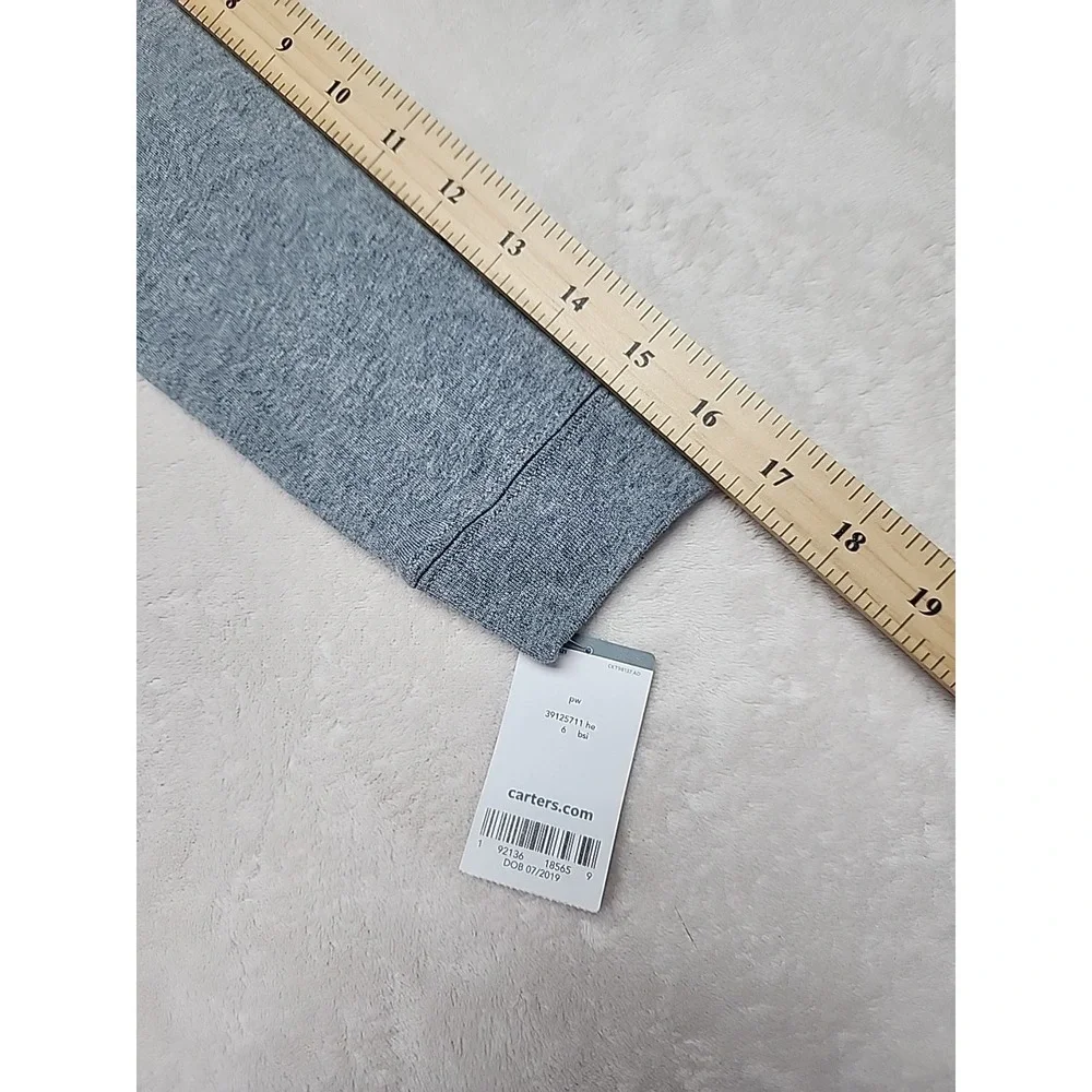 NWT Carter Long Sleeve Boys Gray Pocket T-shirt‎ Size 6